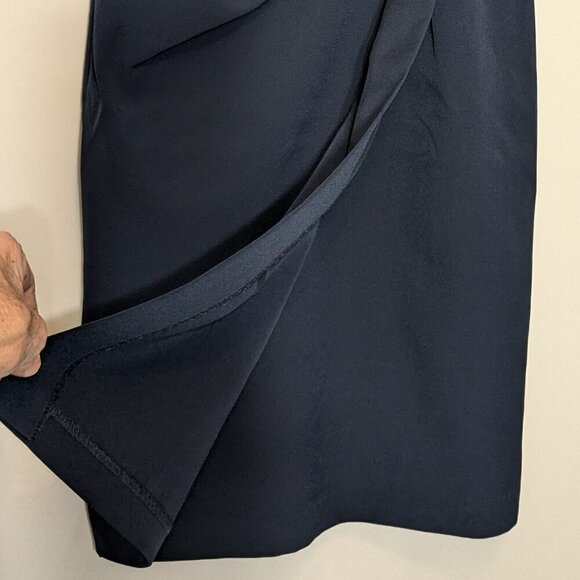 VINCE CAMUTO Navy Blue Knee Length Halter Formal Evening Dress; Size 0 - Picture 3 of 7